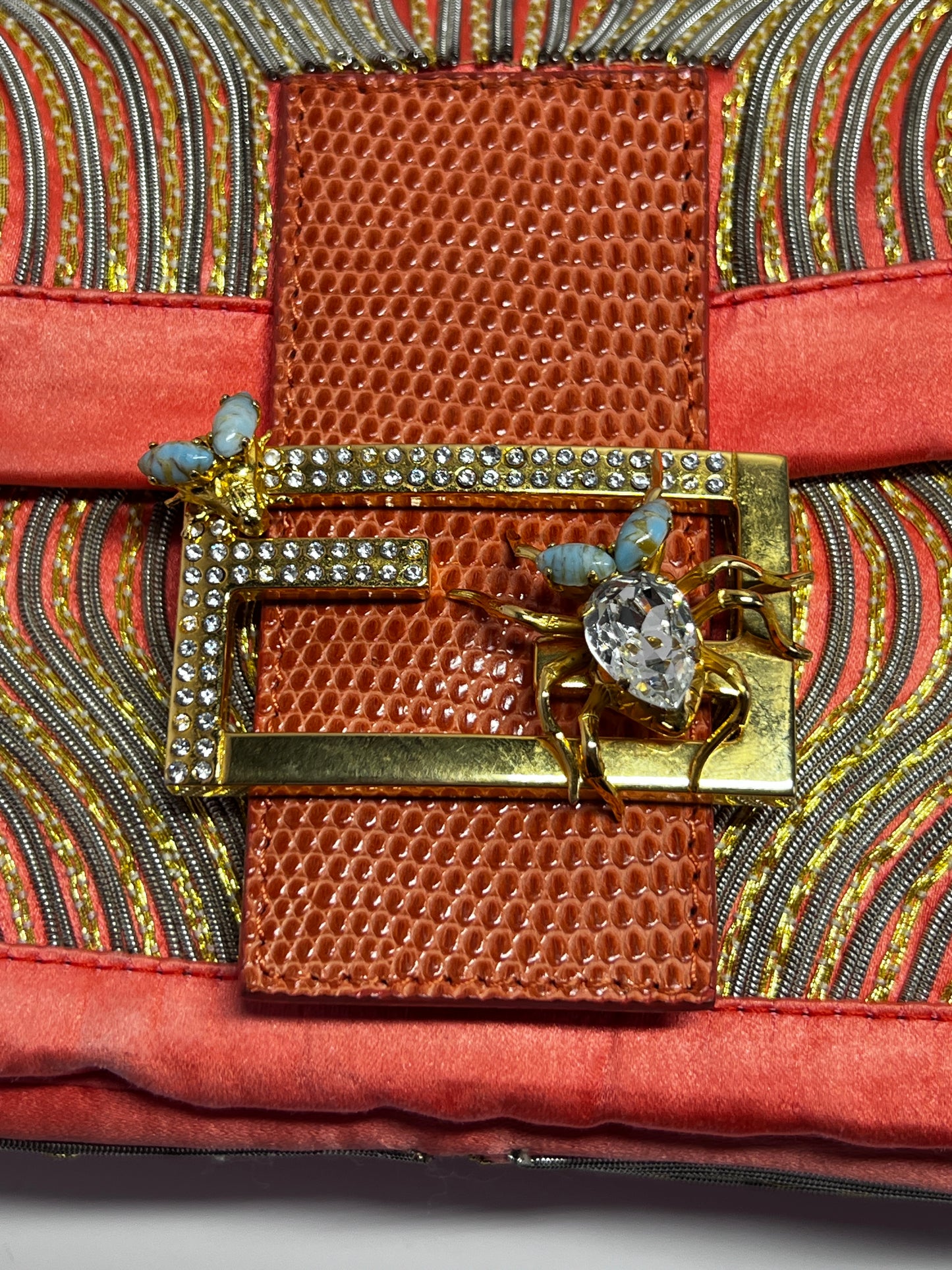 Vintage Custom Fendi Baguette – Tropical Insect Embroidery