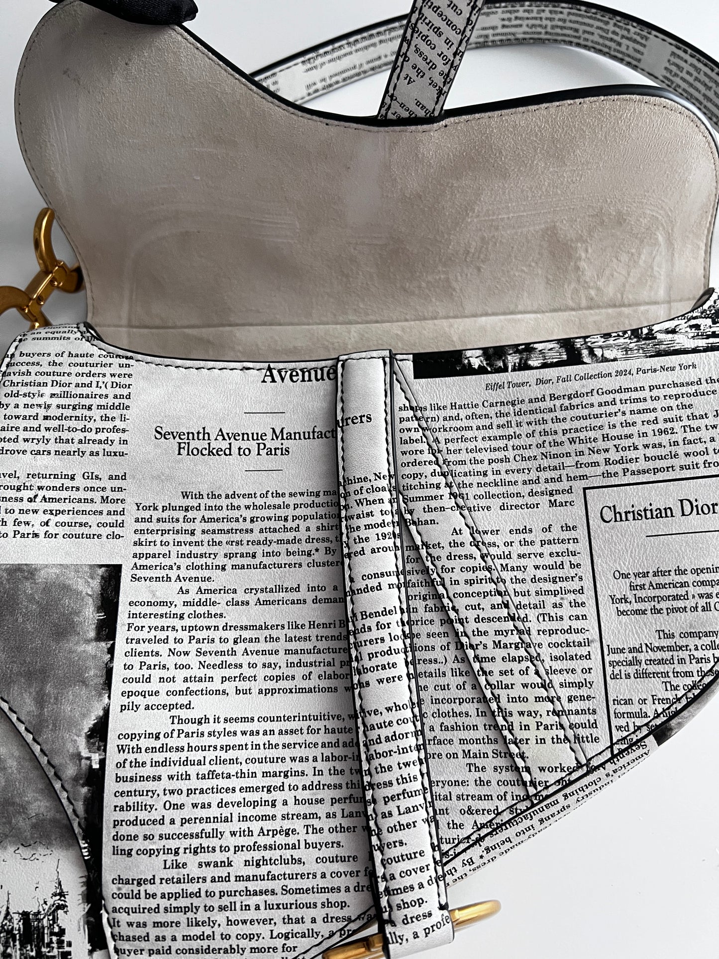 Dior calfskin newspaper saddle bag