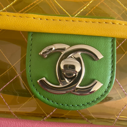 Chanel 18S Coco Splash Pastel Rainbow PVC Medium Flap Bag