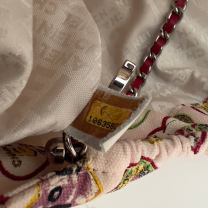 CHANEL Canvas Coco Hearts Shoulder Bag Pink