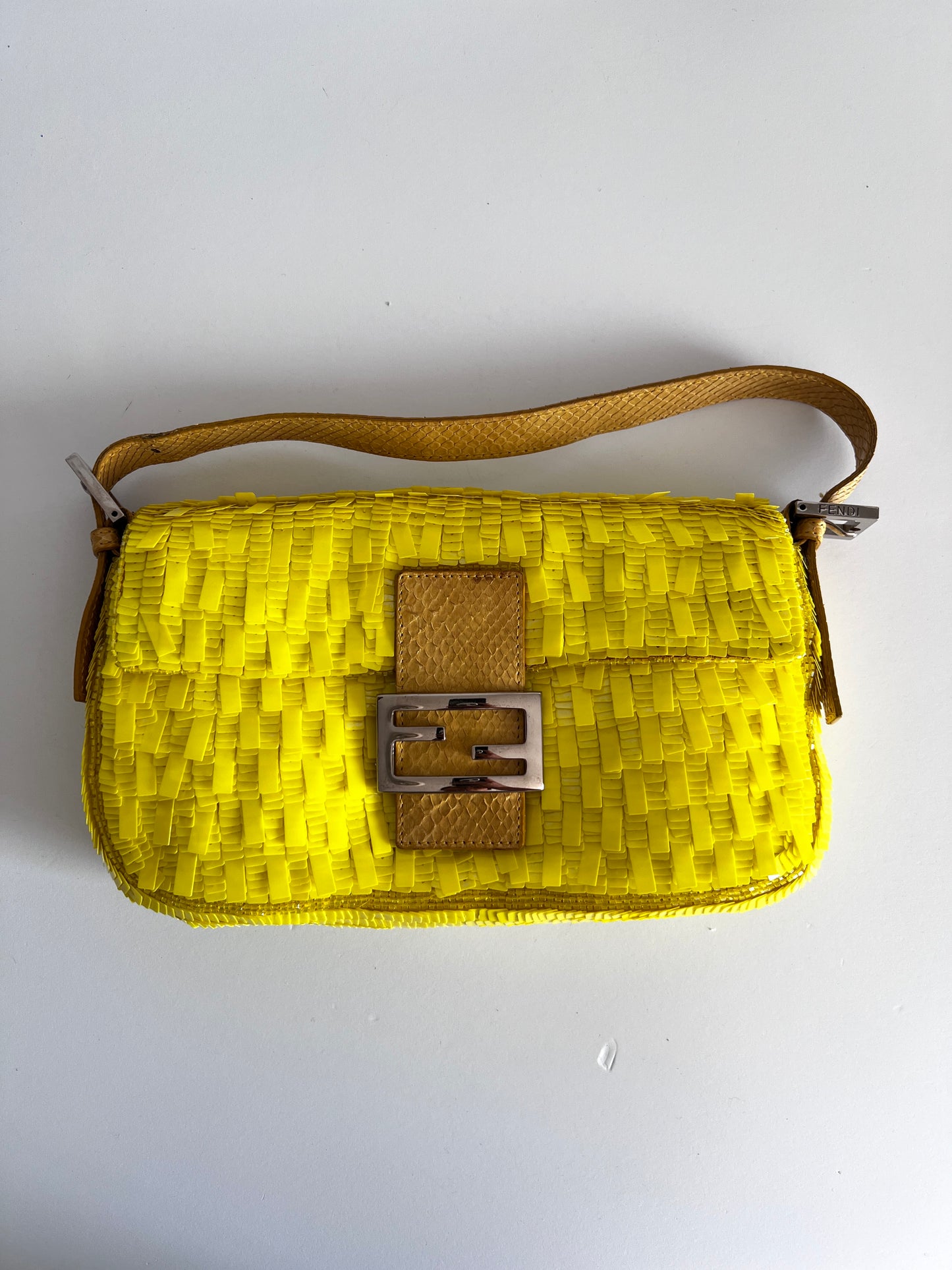 Vintage Fendi lemon sequin baguette