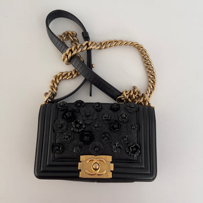 Chanel Small Camellia Boy Bag