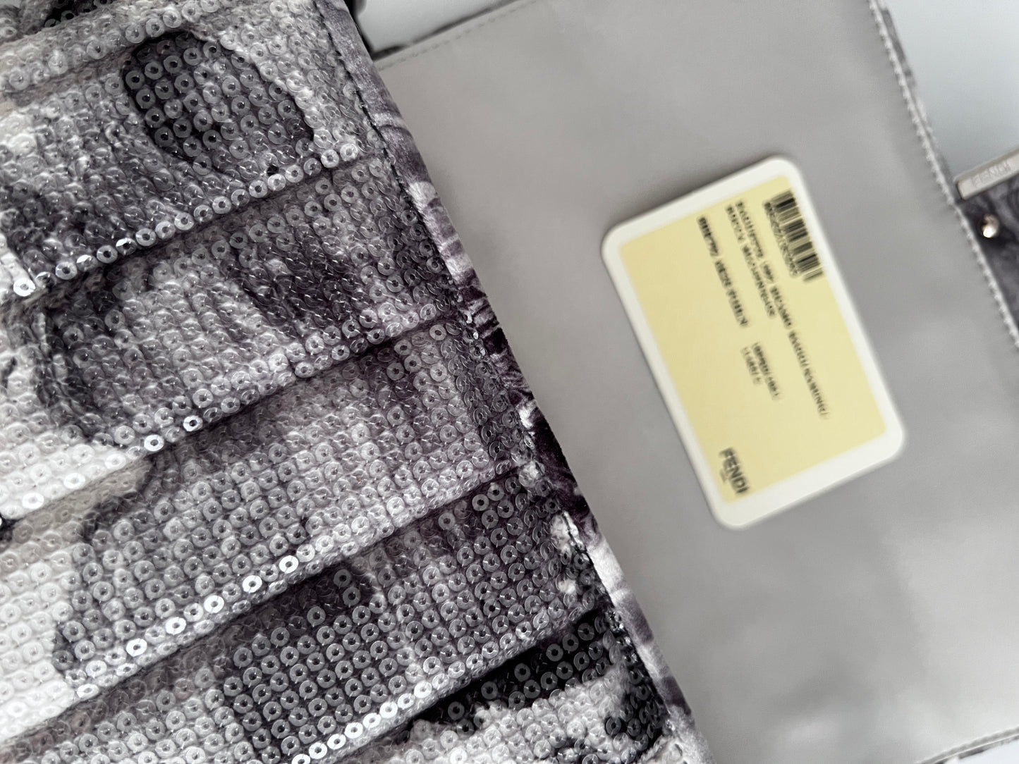 Fendi marble print sequin magnetic buckle baguette