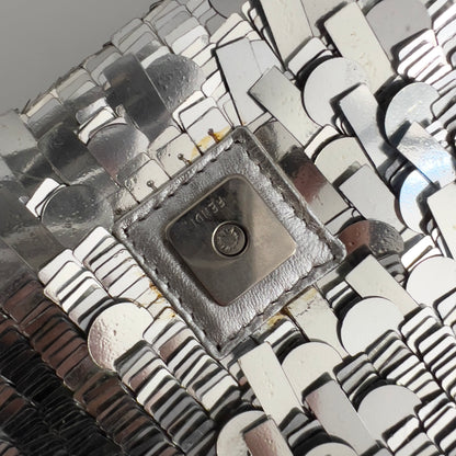 Vintage Fendi silver sequin baguette