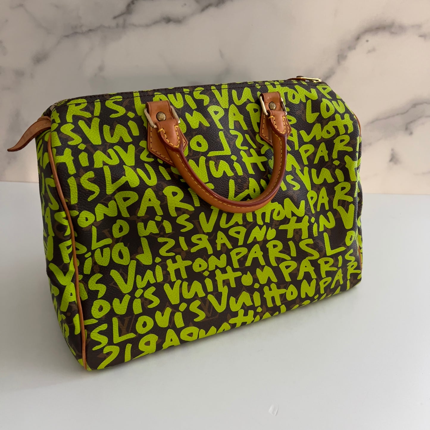 Louis Vuitton Monogram Green Graffiti Speedy 30