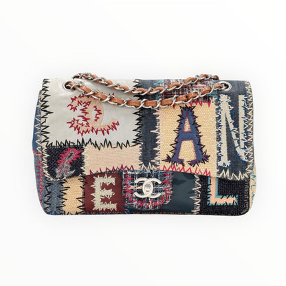Vintage Chanel Patchwork Multicolor Jumbo Single Flap bag