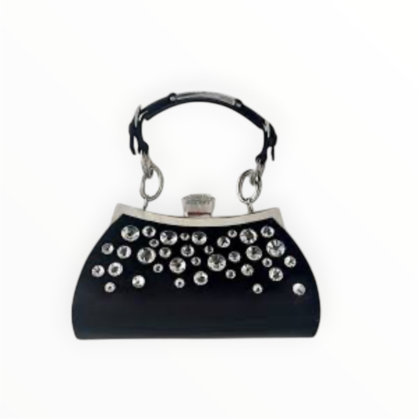 Vintage Dior Diva Rhinestone Black satin bag