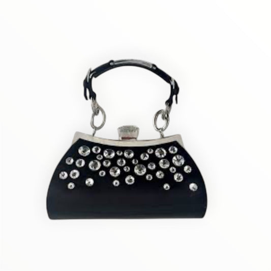 Vintage Dior Diva Rhinestone Black satin bag