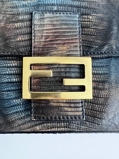 Fendi exotic leather baguette