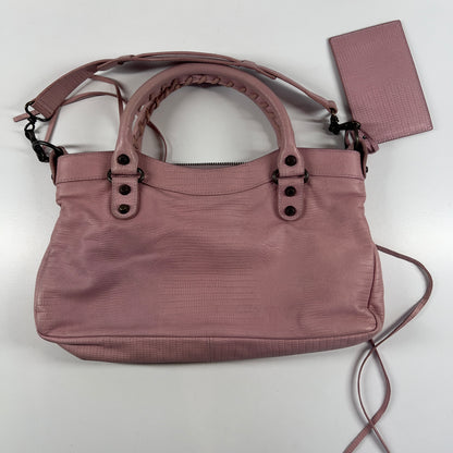 Balenciaga 10th Anniversary Pink Lizard Embossed First Bag