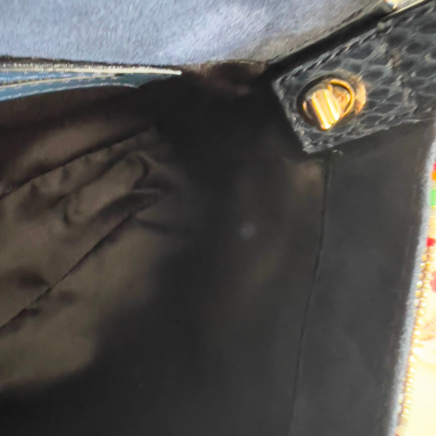 Fendi multi color strips beaded baguette