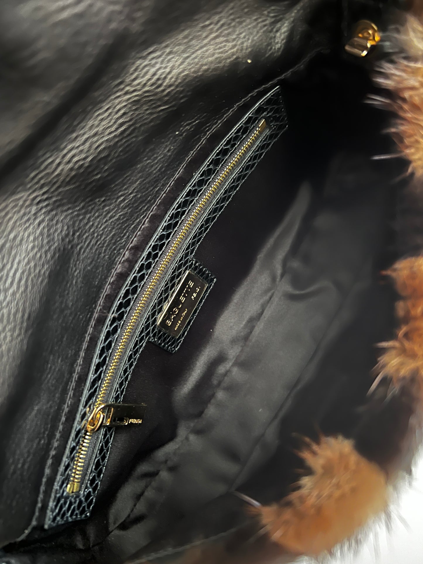 Fendi Mink stripes baguette