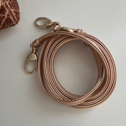 Dior Metallic Rose Beaded Cannage Micro Ladydior bag