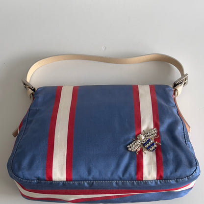 Vintage Fendi baguette Mamma insect stripes multicolor shoulder bag