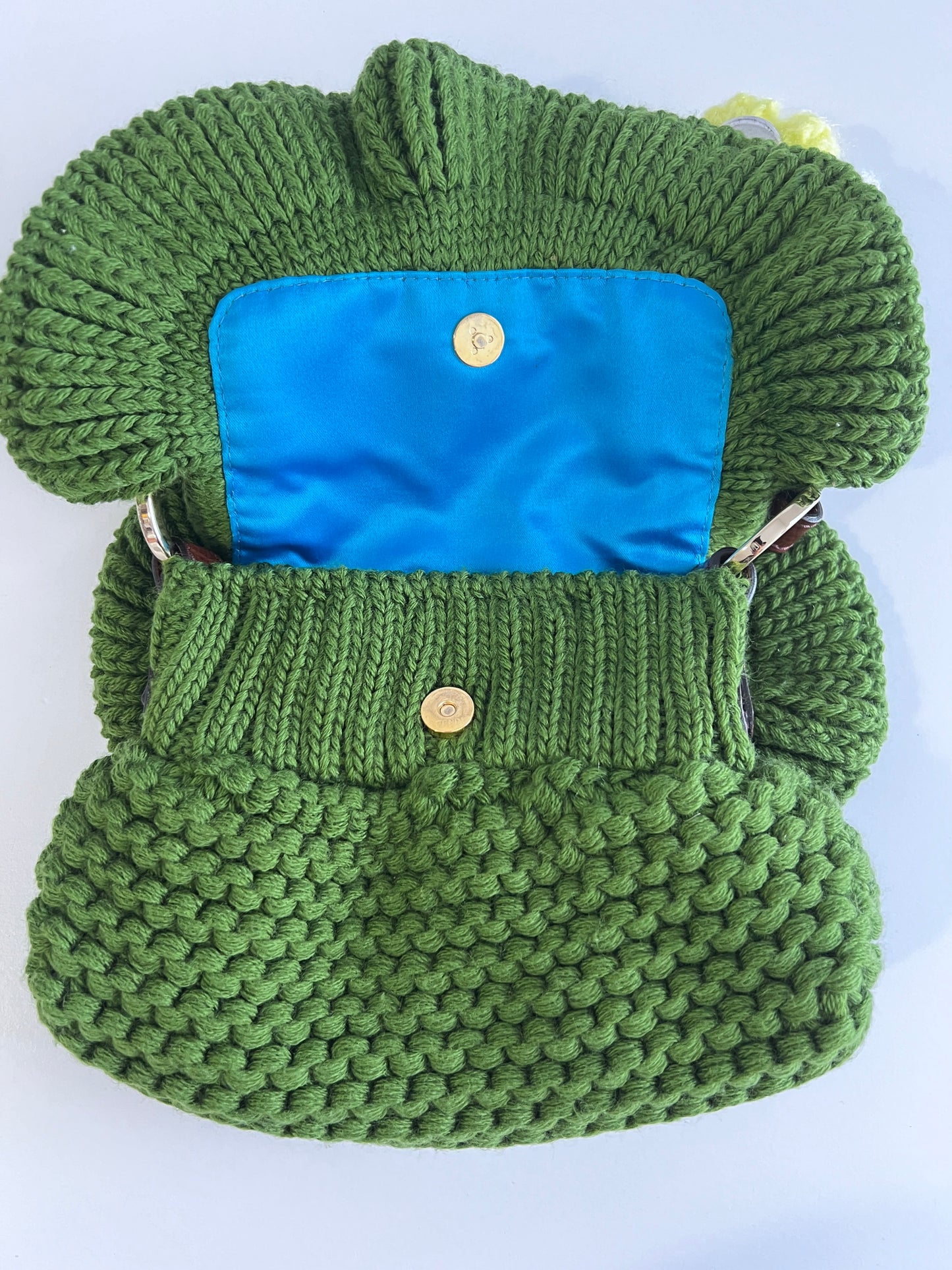 Fendi green wool knit mini bag