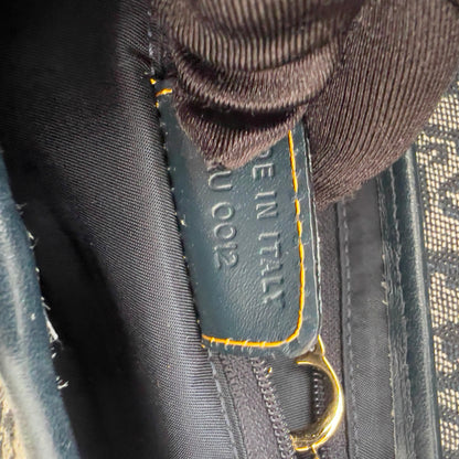 Vintage Christian Dior Blue Diorissimo Jacquard Saddle Bag