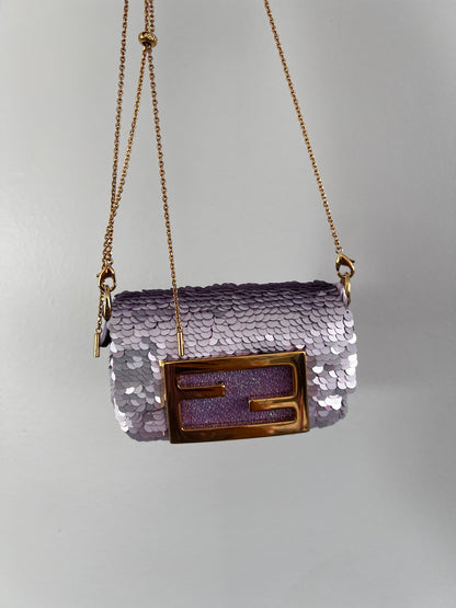 Fendi violet small sequin Nano