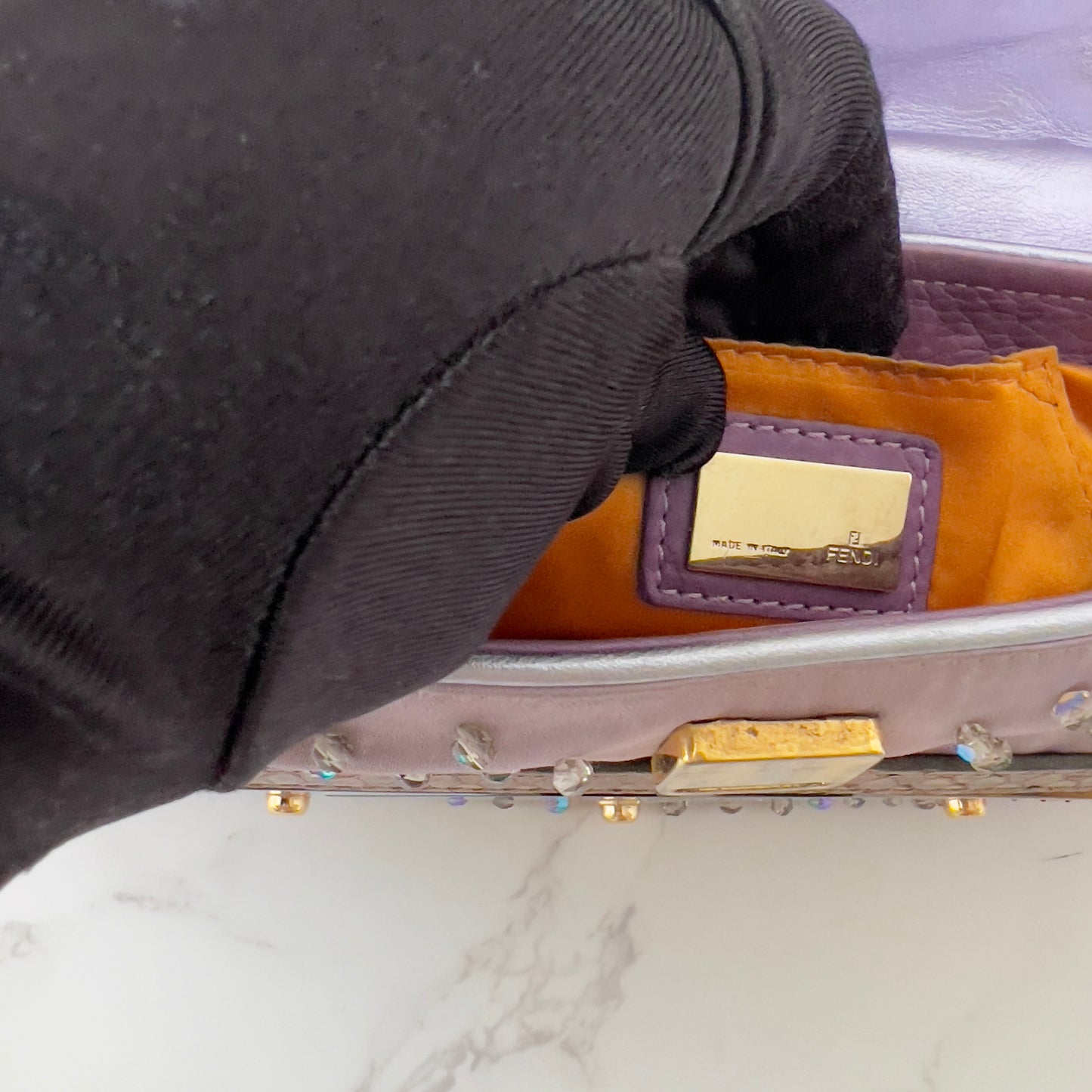Vintage FENDI Mirror Vanity Clutch Shoulder Bag