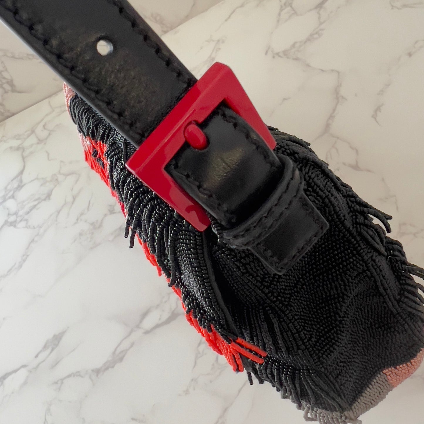 Fendi 3D beaded fringe baguette