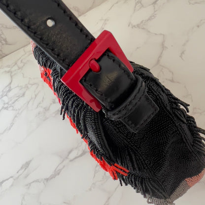 Fendi 3D beaded fringe baguette