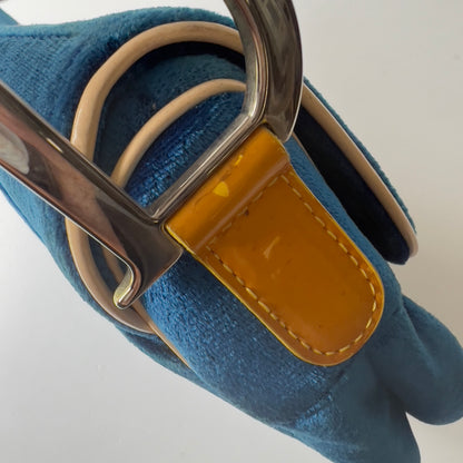 Dior Saddle Bag Limited Edition Vintage Adiorable 69 Blue Velvet