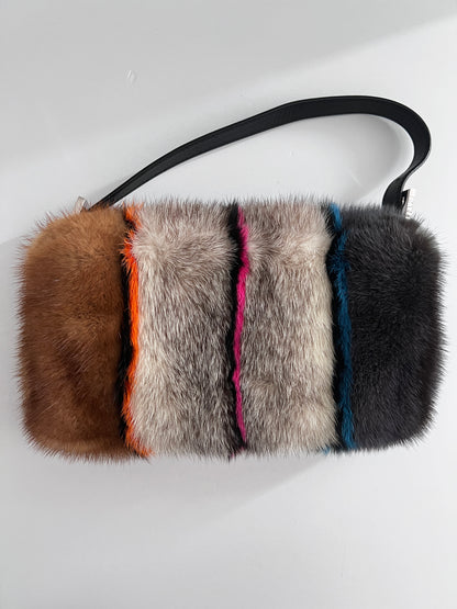 Fendi mink strip baguette