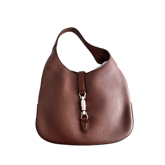 Gucci brown grain leather hobo bag