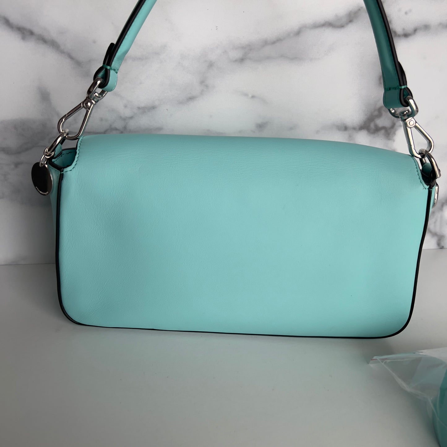 Preloved Fendi & Tiffany Nappa Silver Tiffany Blue Baguette