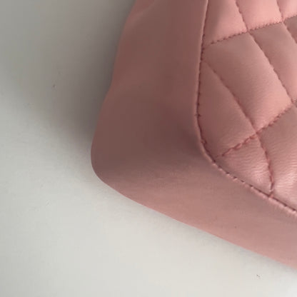 Vintage Chanel Pink Quilted Lambskin Medium Heart Chain Valentine Flap Bag