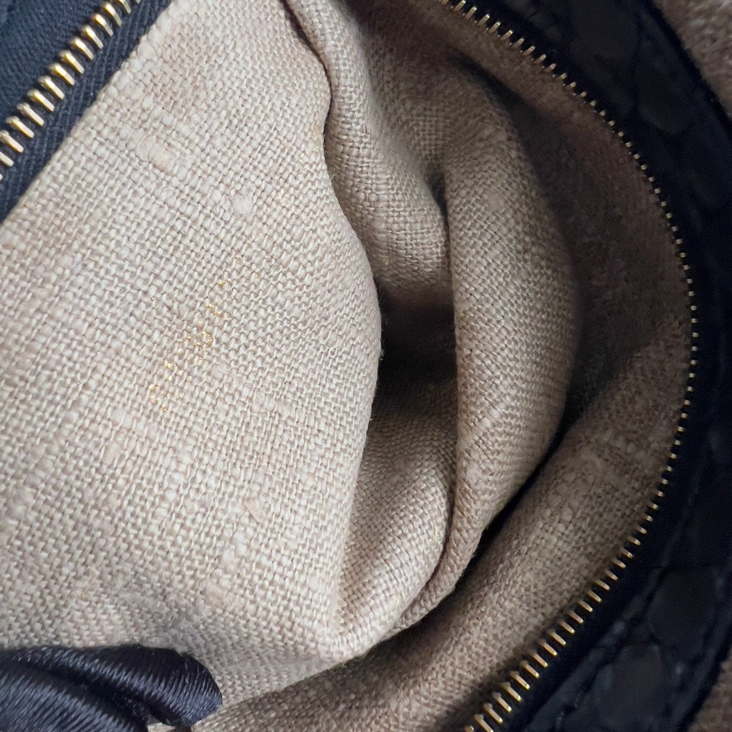 Vintage Fendi Black Embroidered Beads Cloth Baguette