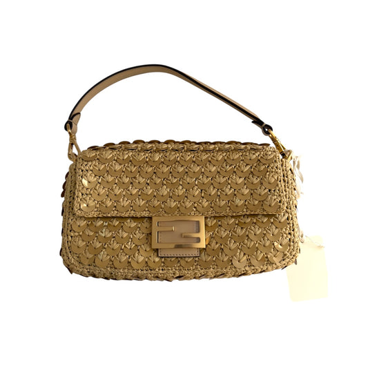 NWT! Fendi Raffia & Sequin Baguette