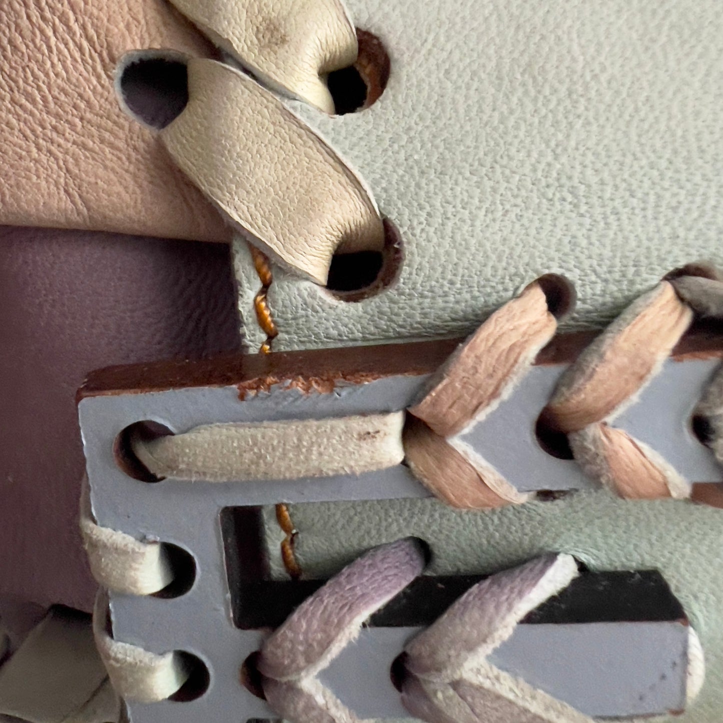 Vintage Fendi XXL Pastel Rainbow Whipstitch Baguette-B