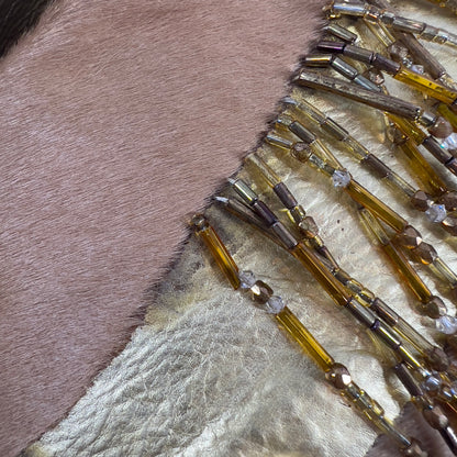 Vintage Fendi Pony Hair Beaded Fringes Baguette