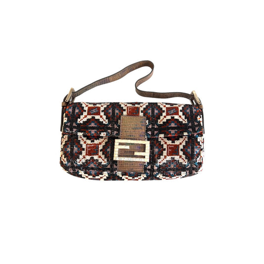 Vintage Fendi Geometric Beaded Baguette