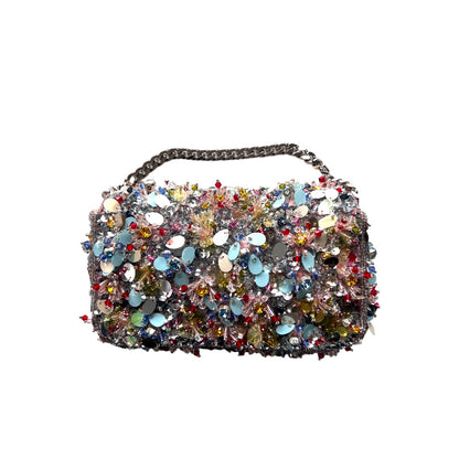 Rare fendi mini multicolor diamond and sequin baguette