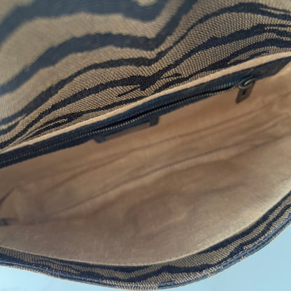 Vintage Fendi Zebra Print Crab buckle baguette