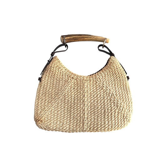 Vintage YSL Beige Raffia Mombasa Bag