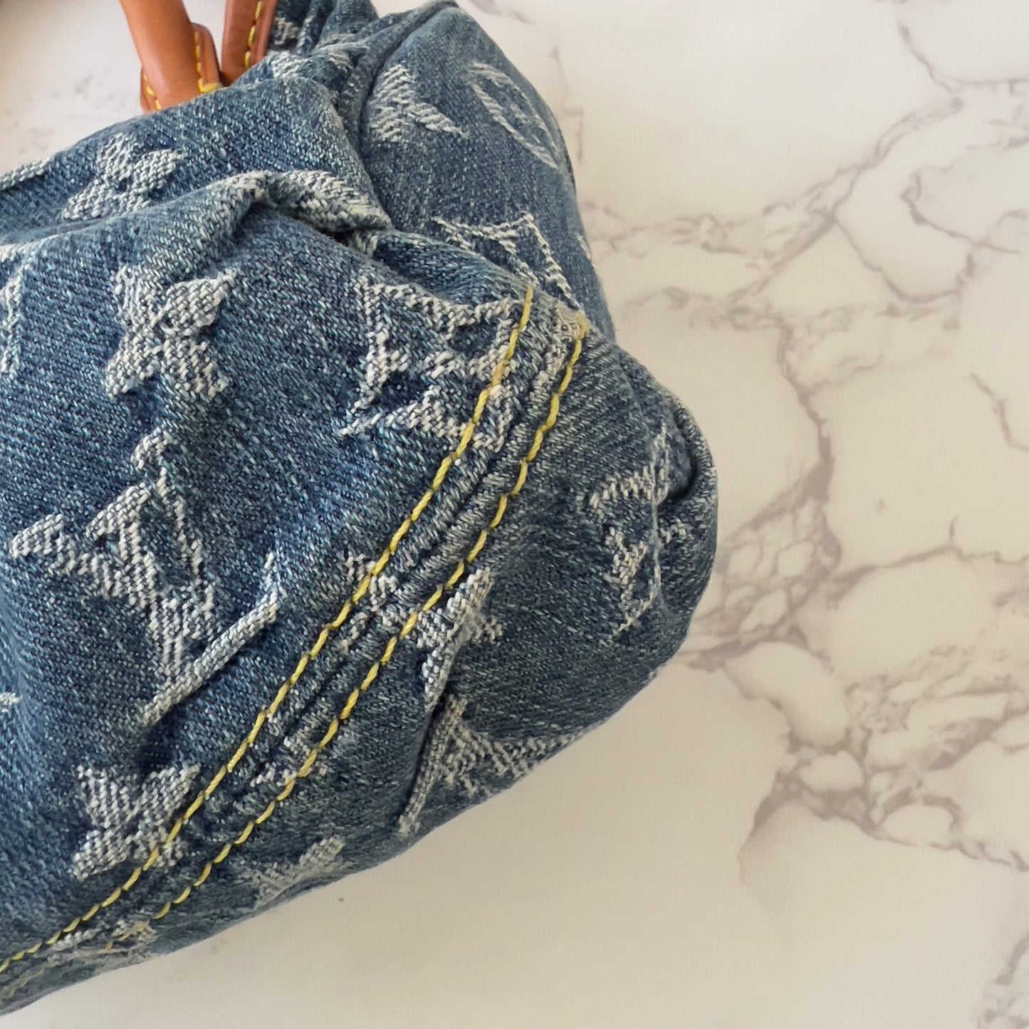 LOUIS VUITTON Monogram Denim Pleaty Blue