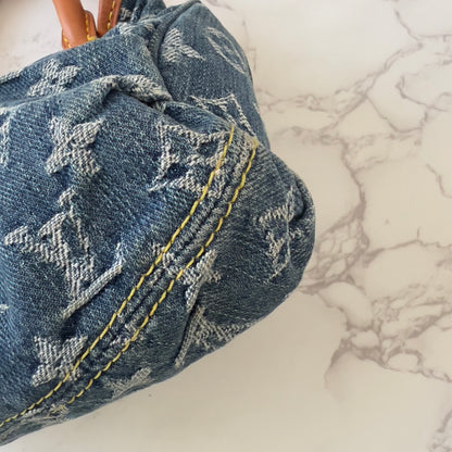 LOUIS VUITTON Monogram Denim Pleaty Blue
