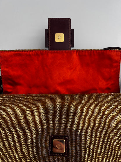 Fendi gold beaded baguette