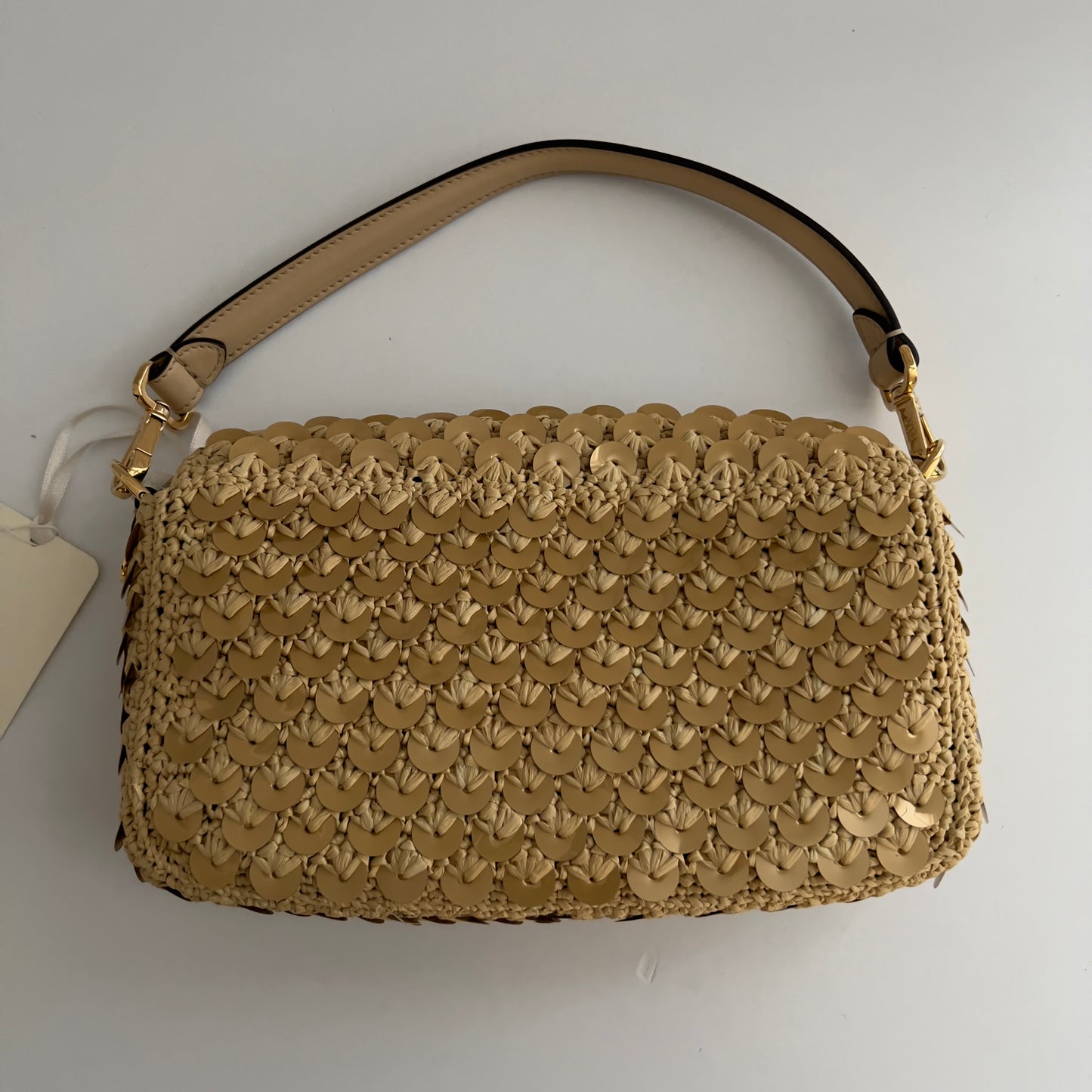 NWT! Fendi Raffia & Sequin Baguette