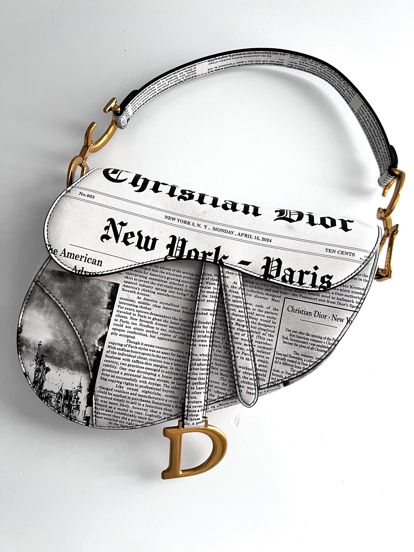 Dior calfskin newspaper saddle bag