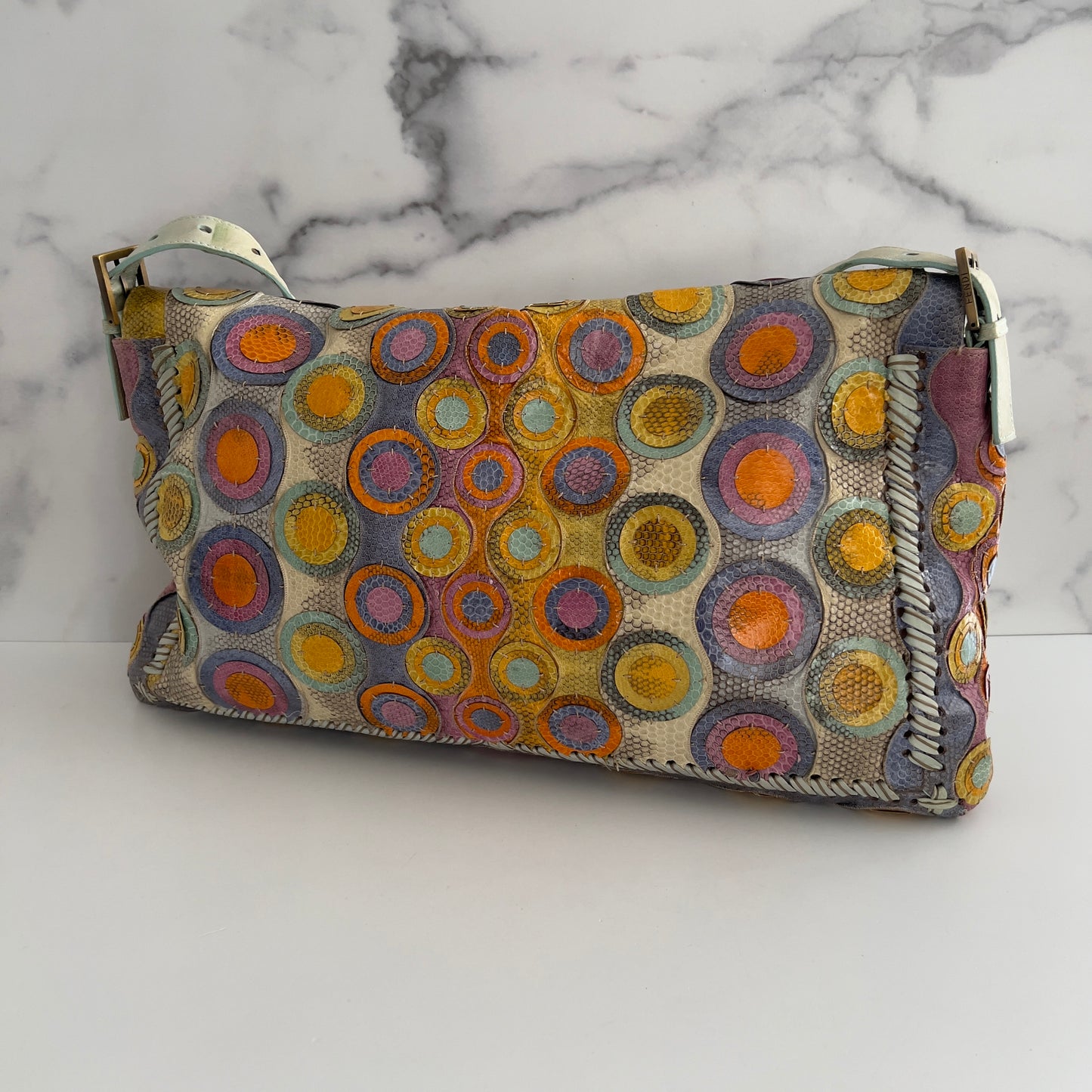 Fendi Pyhon Skin Bubble XXL Baguette