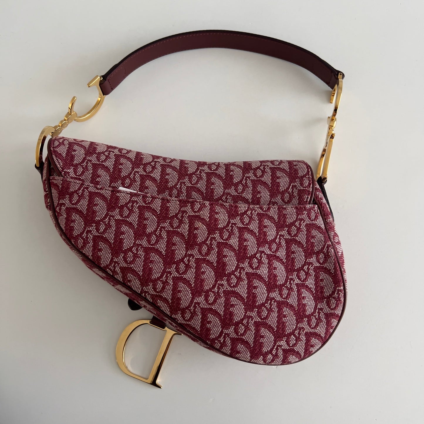 Vintage Dior Burgundy Diorissimo Saddle Bag