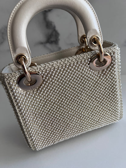 Dior pearl mini lady dior bag