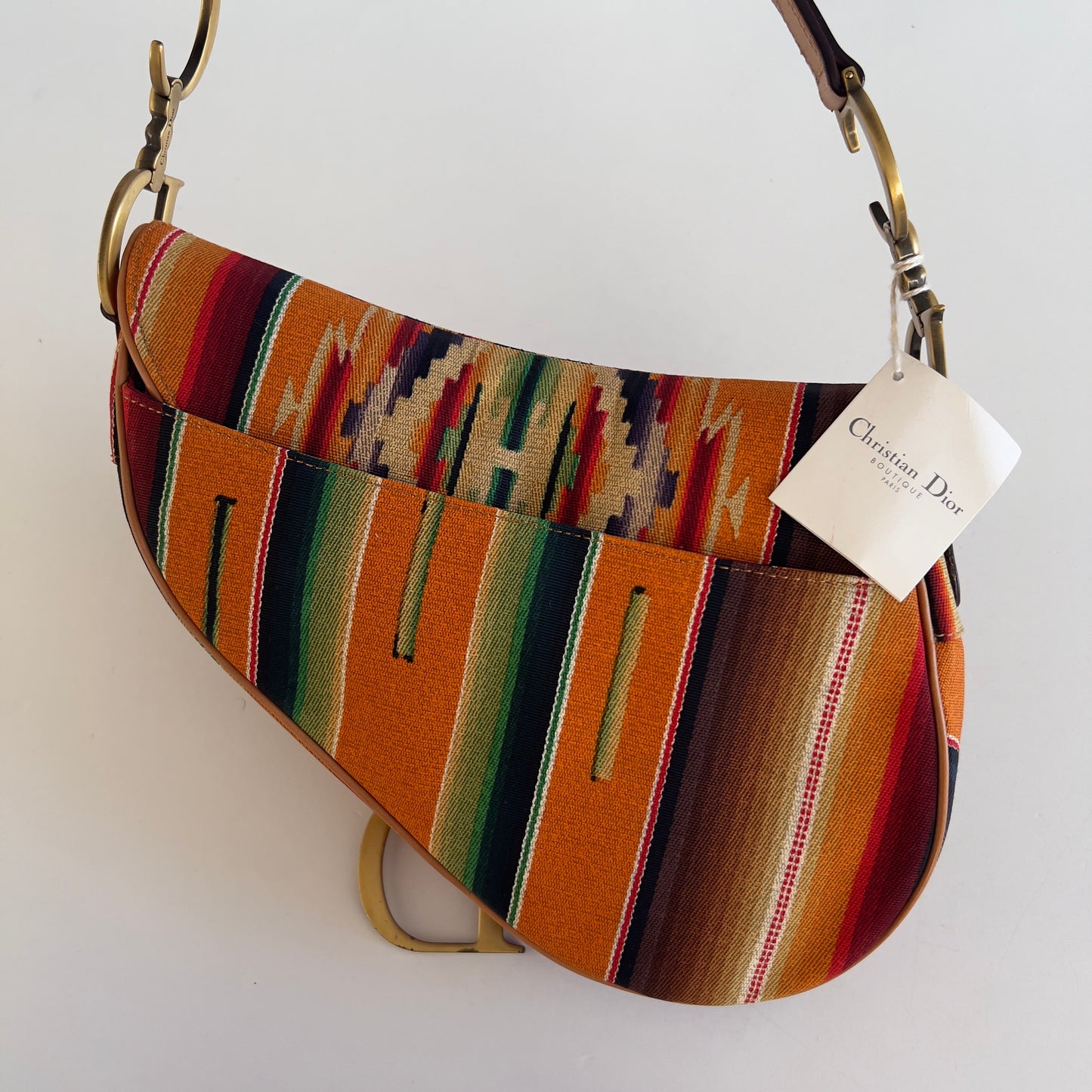 Vintage Christian Dior Limited Edition Multicolor Mexico Saddle Bag