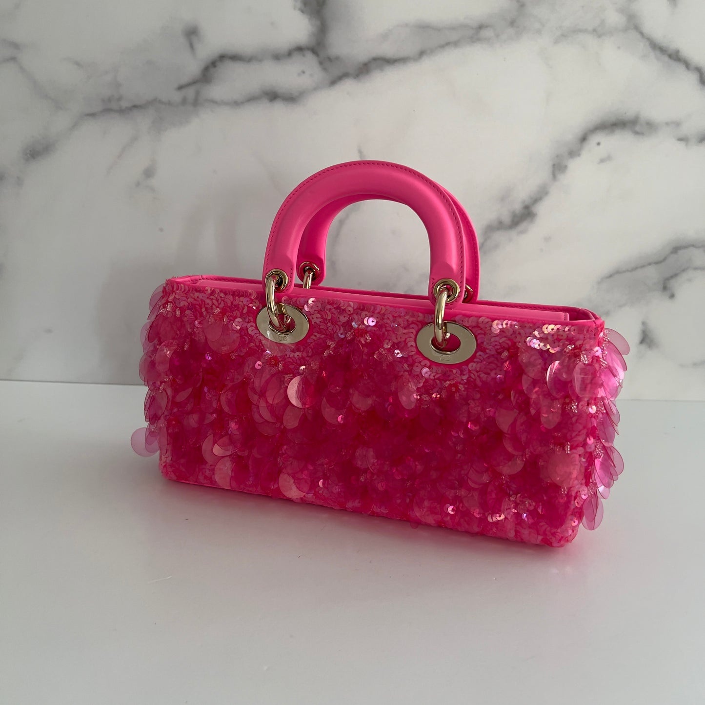 Dior Barbie Pink Sequin D-joy Bag Small Size