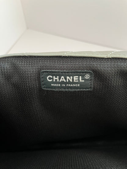 Chanel silver XXL size flap bag