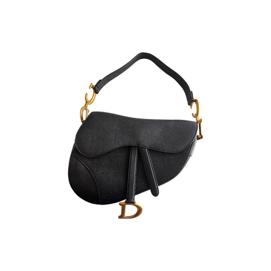 Dior grained leather saddle bag