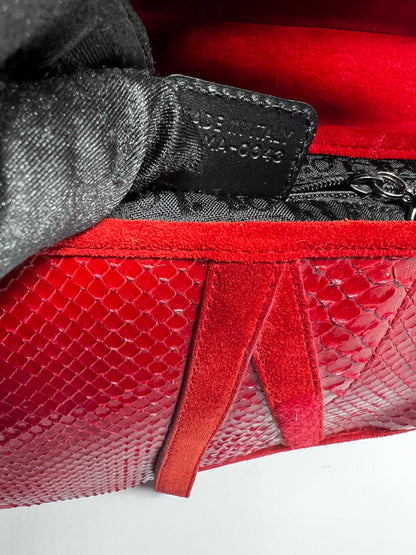 Vintage  Dior red Python with suede saddle